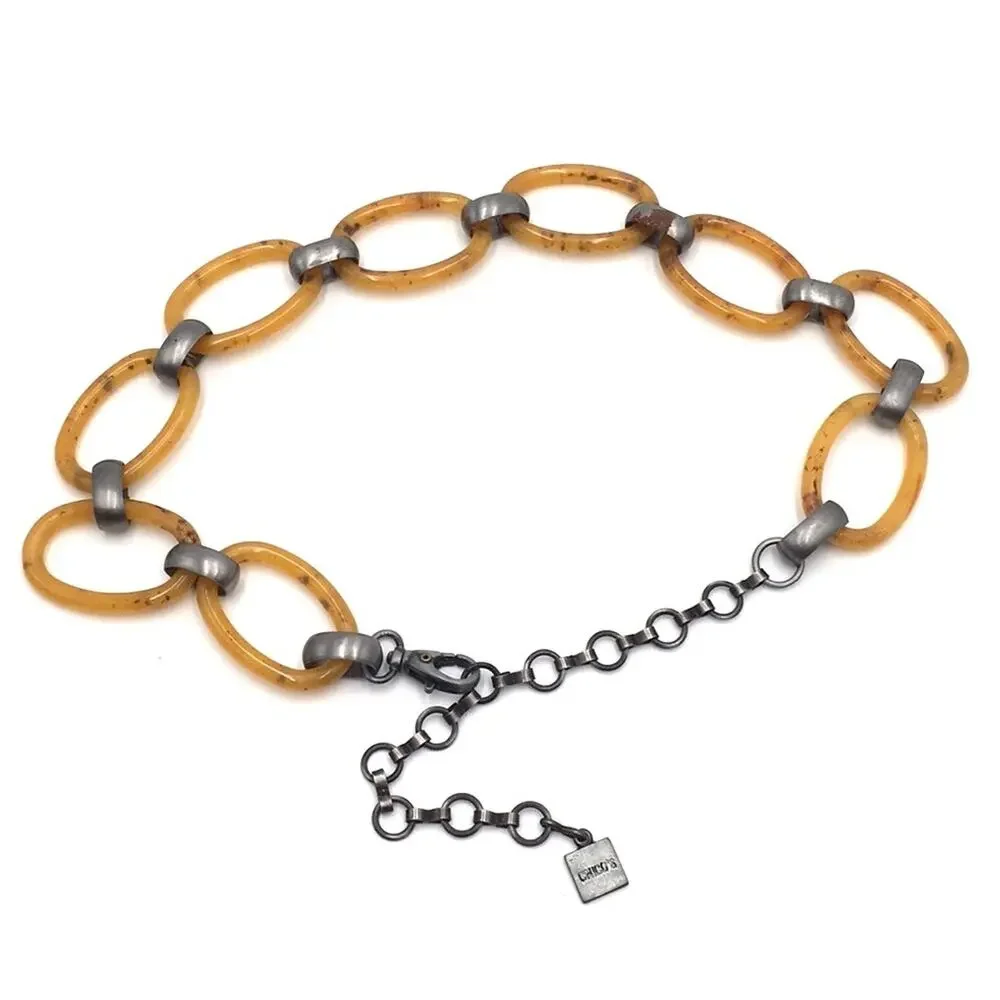 Chico’s faux tortoiseshell links belt acrylic